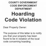 A generic county code enforcement department letter issuing a citation for a hoarding code violation. 